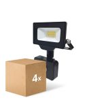 Fordelspakning 4x Noxion LED Flomlys Beamy G3 10W 1100lm 100D - 840 Kald Hvit | IP44 - Bevegelses- og Lyssensor - Symmetrisk
