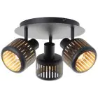 Brilliant Tyas Taklampe  Aluminium Metall Svart Gull | 370mm -  Egnet for 3x E14