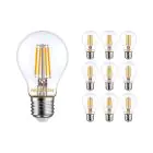 Fordelspakning 10x Noxion Lucent LED E27 Pære filament klar 4.5W 470lm - 822-827 Dim To Warm | dimbar - erstatter 40W