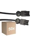 Fordelspakning 50x Noxion GST - Kompatibel Forlengelseskabel Svart - Male + Female - 5m - 3 pole 1,5mm2